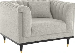 Home affaire Cocktailsessel »Chamby New Sessel« im Bouclé-Strukturbezug mit Steppung im Lehnenbereich