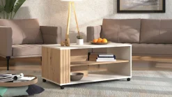 Home affaire Couchtisch »Belfort Kaffetisch 100 cm, Stilvolles und zeitloses Design« mit rollen, mit zwei Ablageböden, in trendigen Farbkombination