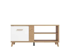 Home affaire Couchtisch »Bretagna 120 cm, rechteckig, in zeitloser Design« mit viel Stauraum, Artisan Eiche Dekor mit Segmenten in Weiß