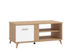 Home affaire Couchtisch »Bretagna 120 cm, rechteckig, in zeitloser Design« mit viel Stauraum, Artisan Eiche Dekor mit Segmenten in Weiß