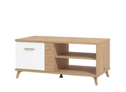 Home affaire Couchtisch »Bretagna 120 cm, rechteckig, in zeitloser Design« mit viel Stauraum, Artisan Eiche Dekor mit Segmenten in Weiß