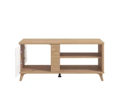 Home affaire Couchtisch »Bretagna 120 cm, rechteckig, in zeitloser Design« mit viel Stauraum, Artisan Eiche Dekor mit Segmenten in Weiß