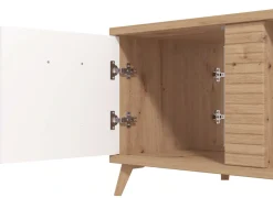 Home affaire Couchtisch »Bretagna 120 cm, rechteckig, in zeitloser Design« mit viel Stauraum, Artisan Eiche Dekor mit Segmenten in Weiß