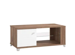 Home affaire Couchtisch »Burgundy120 cm, rechteckig, in zeitloser Design,« mit viel Stauraum, Flagstaf Eiche Dekor mit Segmenten in Weiß