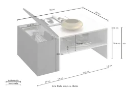 Home affaire Couchtisch »Coro, Couchtisch, Couchtisch mit seitlichem Stauraum,Sofatisch« Länge 90 cm, mit zwei Ablagefächern davon eines geschlossen