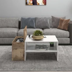 Home affaire Couchtisch »Coro, Couchtisch, Couchtisch mit seitlichem Stauraum,Sofatisch« Länge 90 cm, mit zwei Ablagefächern davon eines geschlossen