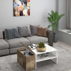 Home affaire Couchtisch »Coro, Couchtisch, Couchtisch mit seitlichem Stauraum,Sofatisch« Länge 90 cm, mit zwei Ablagefächern davon eines geschlossen