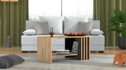 Home affaire Couchtisch »Laval, Wohnzimmertisch, Sofatisch, Beistelltisch, Kaffeetisch« Eleganter Couchtisch mit viel Stauraum, Lamellen-Optik