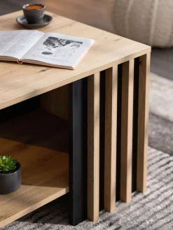 Home affaire Couchtisch »Laval, Wohnzimmertisch, Sofatisch, Beistelltisch, Kaffeetisch« Eleganter Couchtisch mit viel Stauraum, Lamellen-Optik