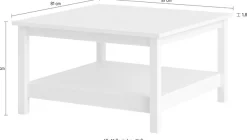 Home affaire Couchtisch »Madrid, Beistelltisch, Sofatisch, Kaffeetisch, Wohnzimmertisch« Coffee Table mit zusätzlicher Ablage, Maße B/T/H 81 x 81 x 45 cm