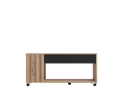 Home affaire Couchtisch »Mayenne Kaffeetisch, 101 cm,rechteckig, modern design, mit rollen« mit Schublade, mit dekorativen schwarzen Streifen, in Artisan Eiche