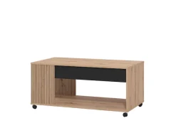 Home affaire Couchtisch »Mayenne Kaffeetisch, 101 cm,rechteckig, modern design, mit rollen« mit Schublade, mit dekorativen schwarzen Streifen, in Artisan Eiche