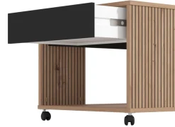 Home affaire Couchtisch »Mayenne Kaffeetisch, 101 cm,rechteckig, modern design, mit rollen« mit Schublade, mit dekorativen schwarzen Streifen, in Artisan Eiche