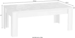 Home affaire Couchtisch »Prisma 122x65 cm, Wohnzimmertisch mit Winkelfuß« Sofatisch, rechteckig, Tischplattenstärke 22 mm