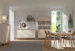 Home affaire Couchtisch »ROMELIS beige Kaffeetisch mit viel Stauraum, 87x66cm, modernes Design« pflegeleichter Beistelltisch mit zusätzlichen Aufbewahrungsschränken