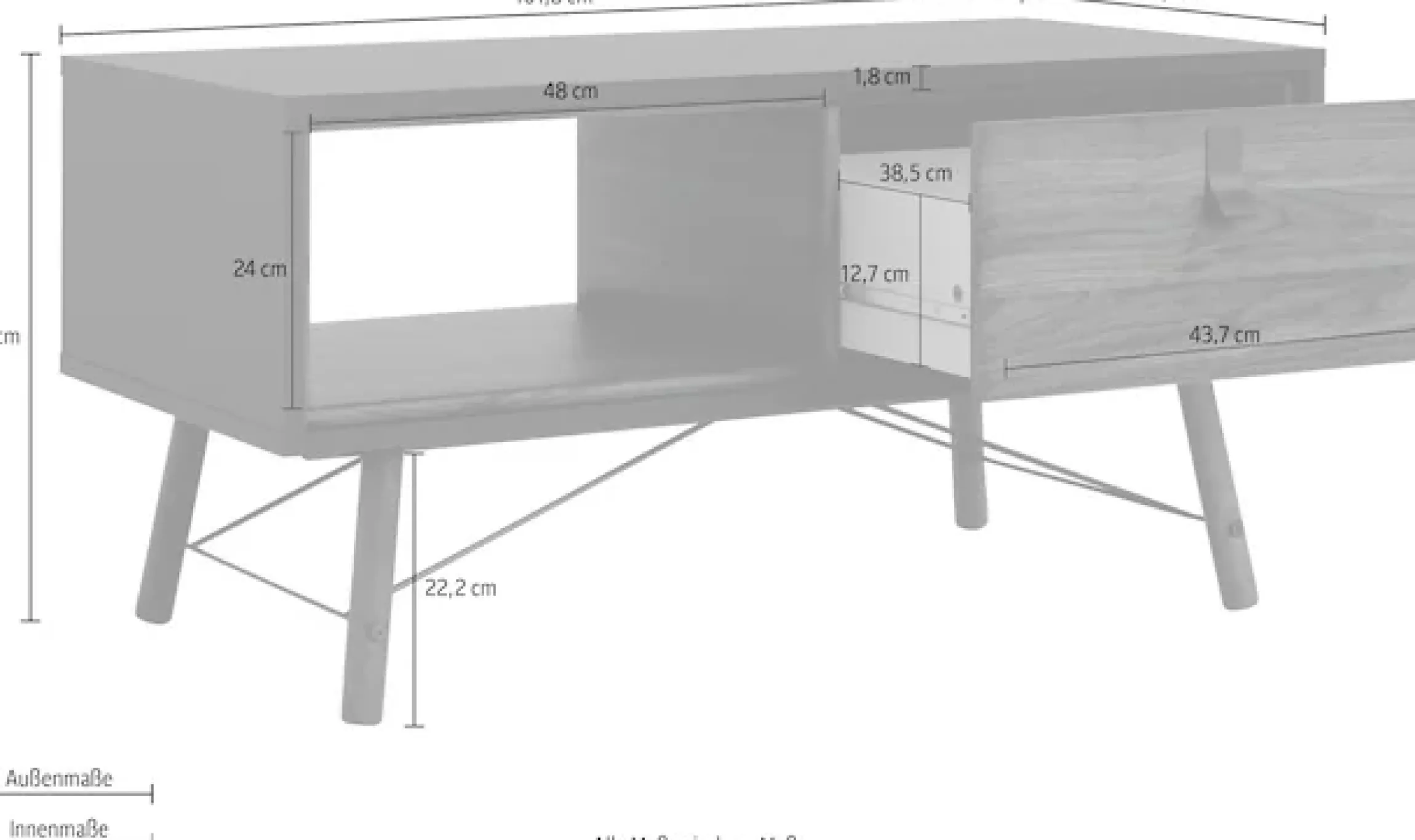 Home affaire Couchtisch »Ry Beistelltisch, Sofatisch, Kaffeetisch, Wohnzimmertisch« mit 1 Schublade und einem Ablagefach unter der Tischplatte