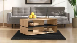 Home affaire Couchtisch »Savio Kaffeetisch, 101 cm, in trendigen Farben, modern« mit Ablage, rechteckig, Artisan Eiche, ideal fuer kleine Räume
