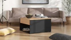 Home affaire Couchtisch »Taranto Kaffeetisch, 80 cm,quadratische Form, modern design« höhenverstellbar Tischplatte, geschlossenes Fach, schwarz oder weiß