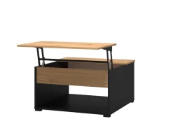 Home affaire Couchtisch »Taranto Kaffeetisch, 80 cm,quadratische Form, modern design« höhenverstellbar Tischplatte, geschlossenes Fach, schwarz oder weiß