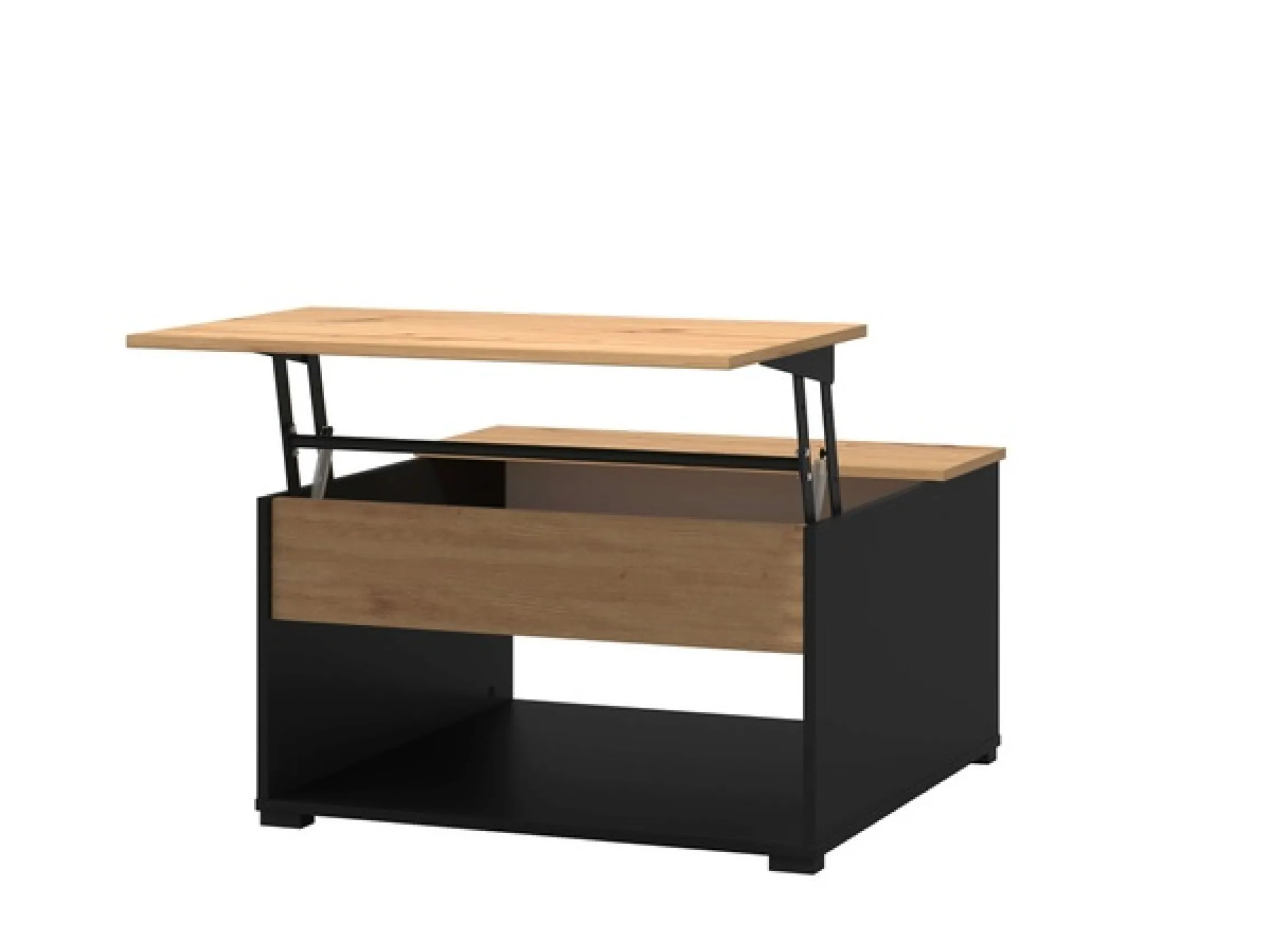 Home affaire Couchtisch »Taranto Kaffeetisch, 80 cm,quadratische Form, modern design« höhenverstellbar Tischplatte, geschlossenes Fach, schwarz oder weiß