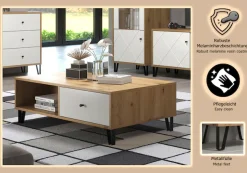 Home affaire Couchtisch »Tarragona« Couchtisch m. 2 Schub.K, 2 Fächern & Soft-Close - (B/T/H) 110/60/37 cm