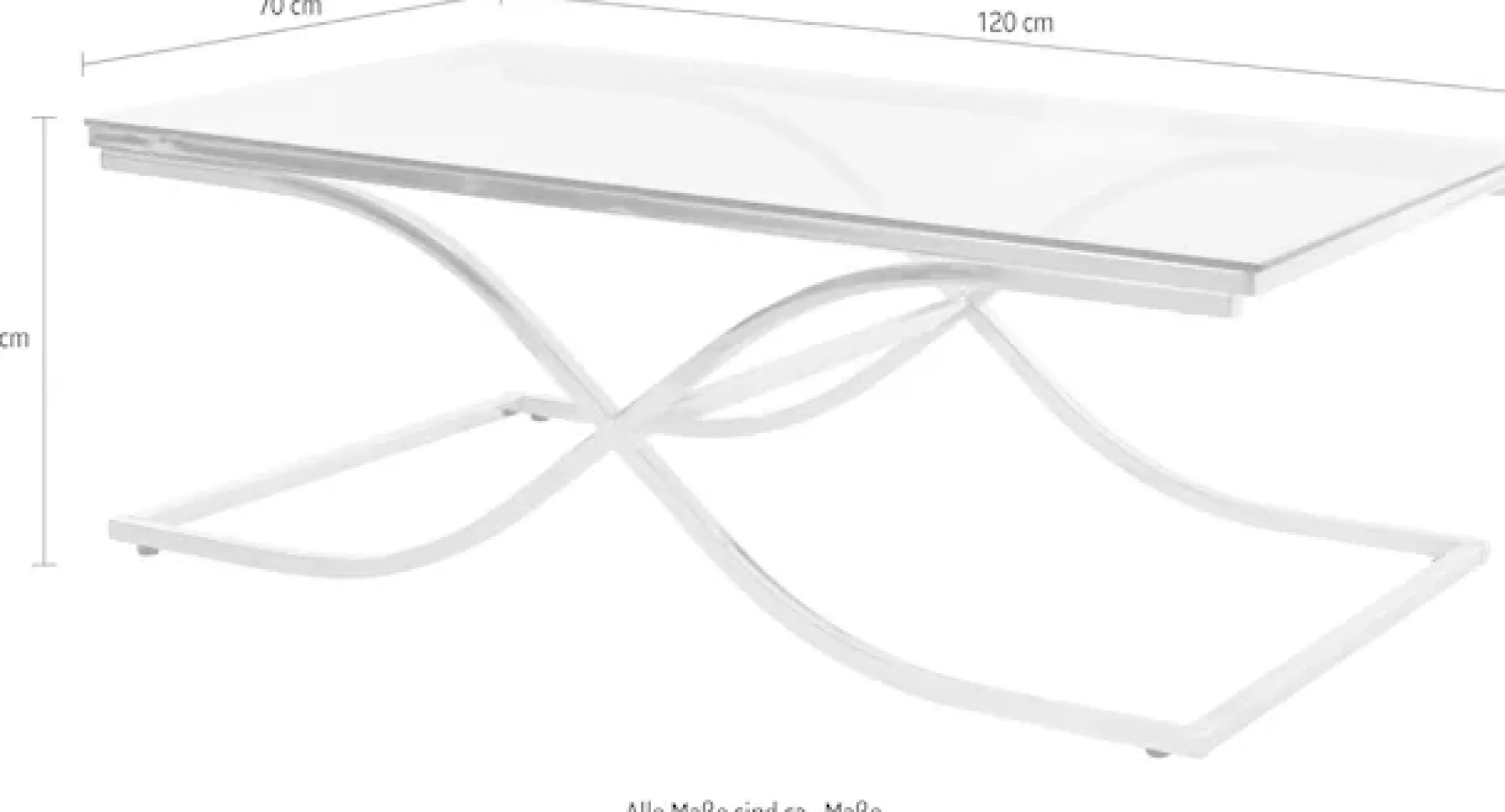 Home affaire Couchtisch »TOPSELLER!« Glastisch, OTTOs Choice,Maße (B/T/H): (120/70/42), Gestell in Gold-Optik