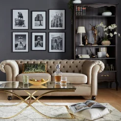 Home affaire Couchtisch »TOPSELLER!« Glastisch, OTTOs Choice,Maße (B/T/H): (120/70/42), Gestell in Gold-Optik