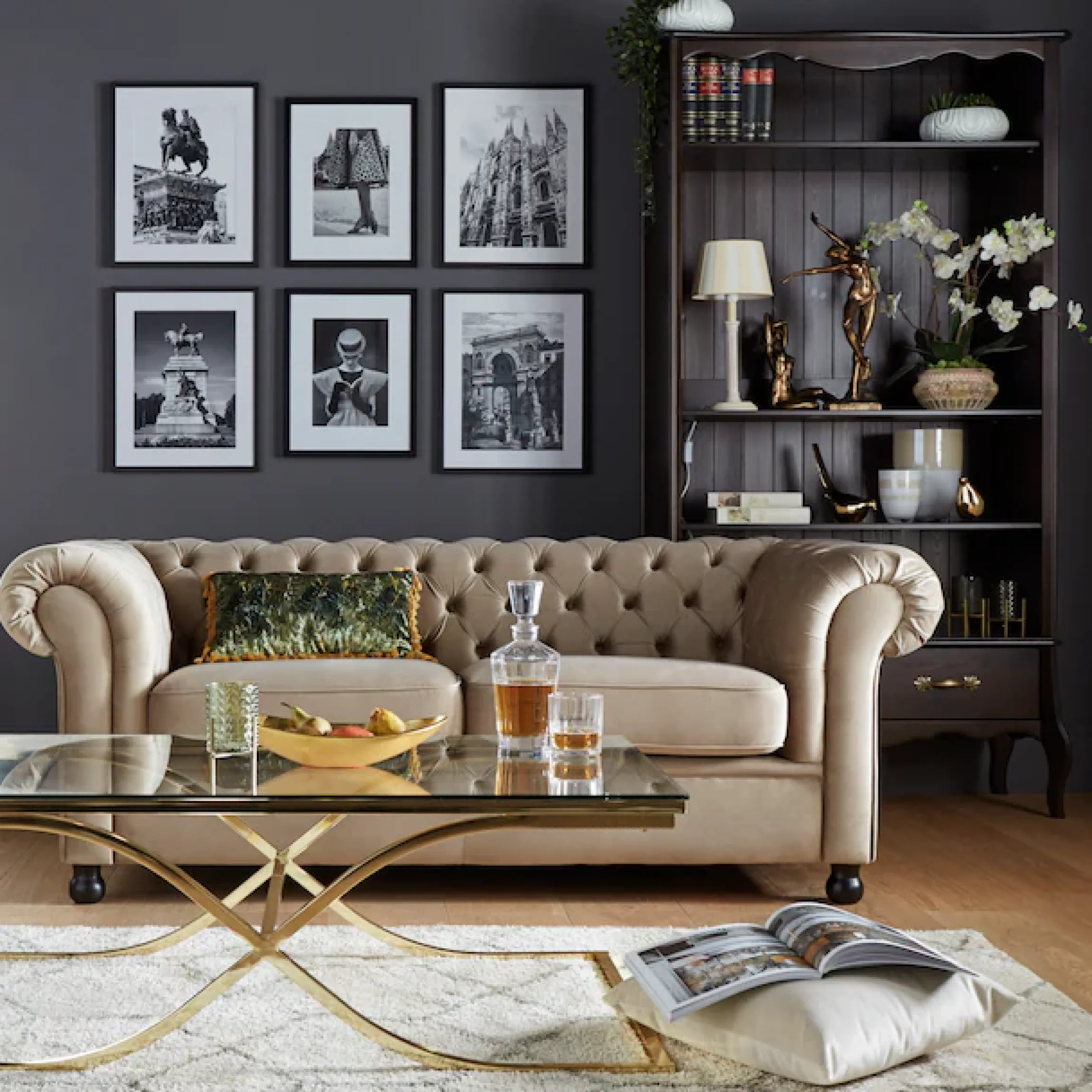 Home affaire Couchtisch »TOPSELLER!« Glastisch, OTTOs Choice,Maße (B/T/H): (120/70/42), Gestell in Gold-Optik