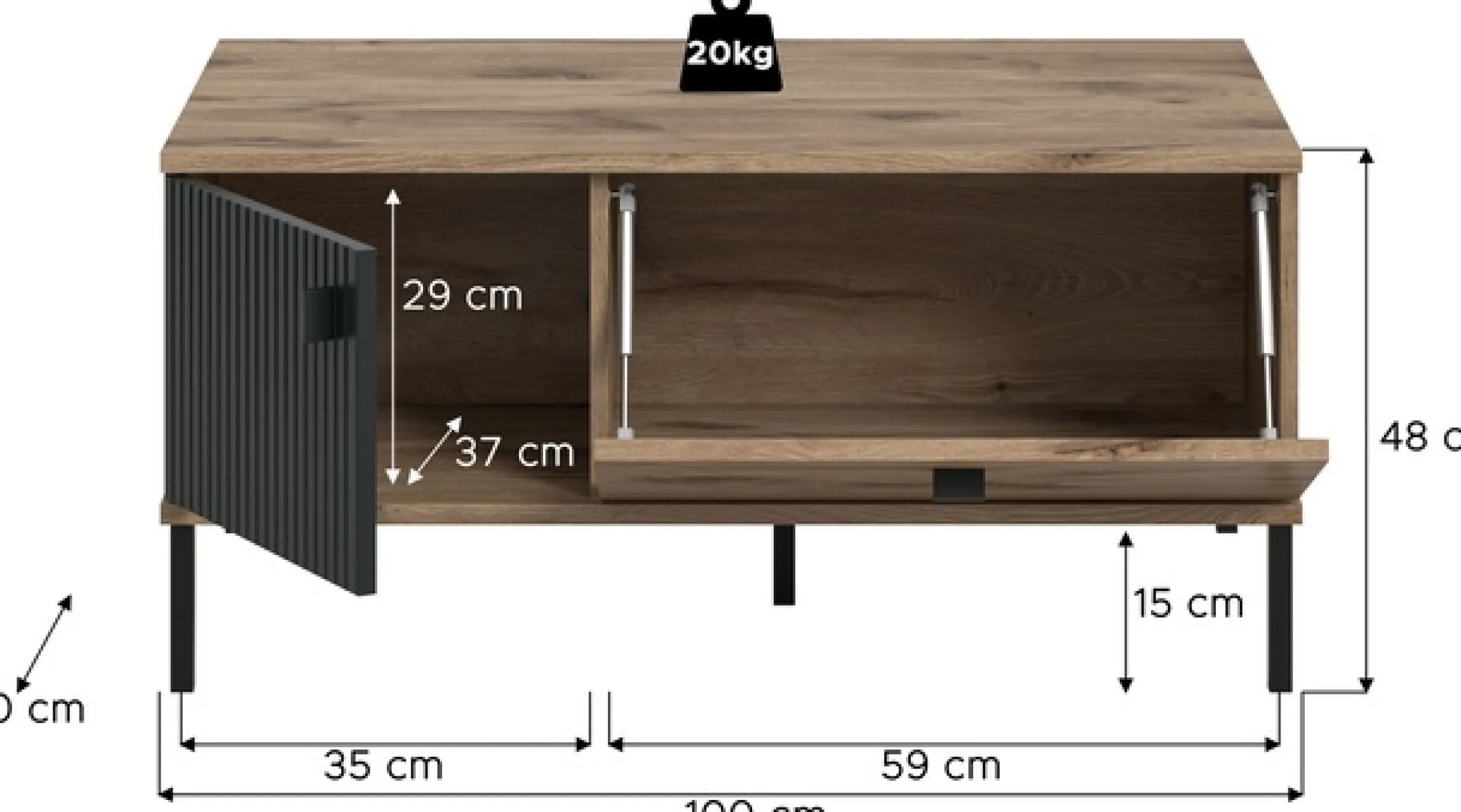 Home affaire Couchtisch »TREVERK, Breite: 100 cm« 1 Stk. tlg. Couchtisch, Wohnzimmertisch, Beistelltisch, Wohnzimmer