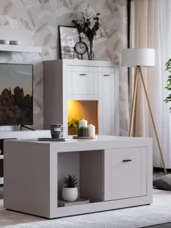 Home affaire Couchtisch »Warwick, Wohnzimmertisch, Sofatisch, Beistelltisch, Kaffeetisch« Eleganter Couchtisch in Kaschmir mit viel Stauraum, Heißfolienprägung