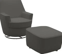 Home affaire Drehsessel »HETTY, Drehsessel mit Wippfunktion und Hocker; Lesesessel, Armsessel« Set, 2 Stk. tlg. mit Dreh/Wippfunktion, mit Federkern, in Cord und Microfaser
