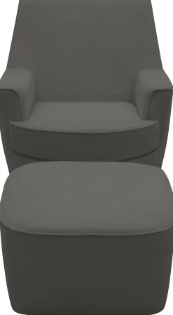 Home affaire Drehsessel »HETTY, Drehsessel mit Wippfunktion und Hocker; Lesesessel, Armsessel« Set, 2 Stk. tlg. mit Dreh/Wippfunktion, mit Federkern, in Cord und Microfaser