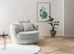 Home affaire Drehsessel »MAISIE Cord, Love Seat XXL, Lese-Sessel BIG-« Sessel in MEGA CORD u. Web-Velours, 360 Grad drehbar
