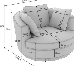 Home affaire Drehsessel »MAISIE Cord, Love Seat XXL, Lese-Sessel BIG-« Sessel in MEGA CORD u. Web-Velours, 360 Grad drehbar