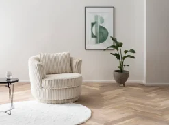 Home affaire Drehsessel »MAISIE Cord, Lese-Sessel, Love Seat,« trendige Stoffe MEGA CORD und Web-Velours, 360 Grad drehbar