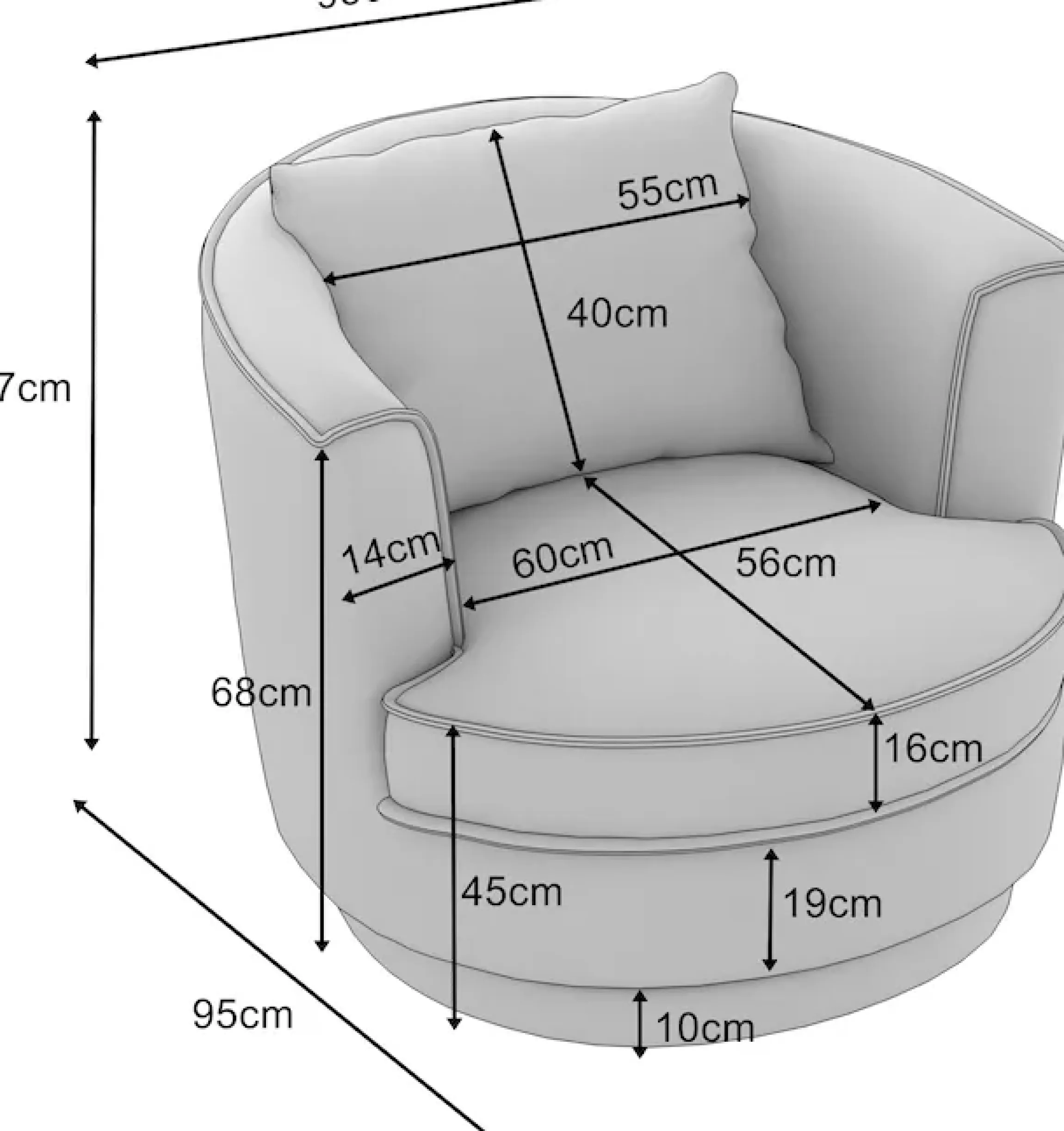 Home affaire Drehsessel »MAISIE Cord, Lese-Sessel, Love Seat,« trendige Stoffe MEGA CORD und Web-Velours, 360 Grad drehbar