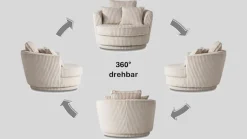 Home affaire Drehsessel »MAISIE Cord, Lese-Sessel, Love Seat,« trendige Stoffe MEGA CORD und Web-Velours, 360 Grad drehbar