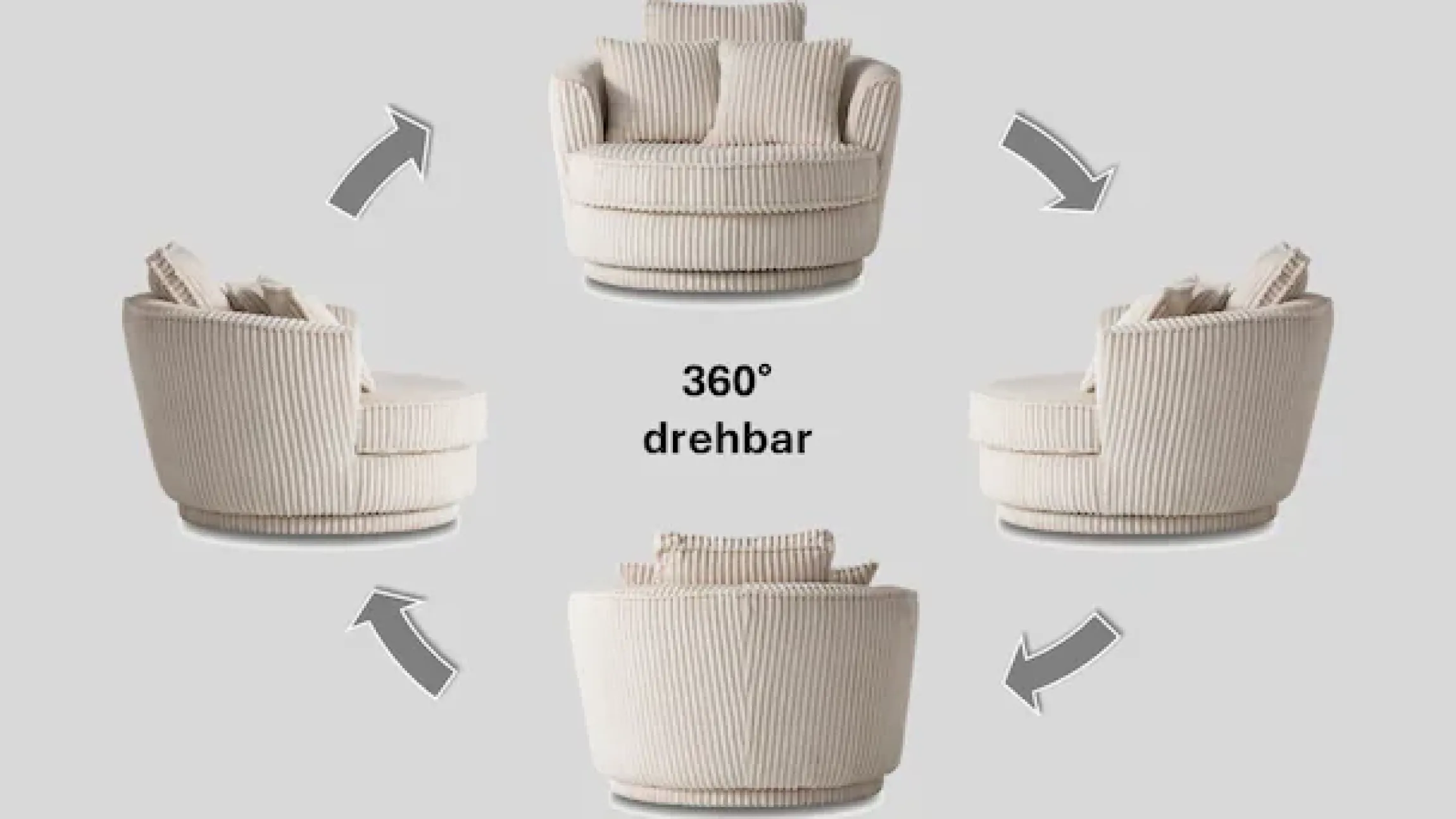 Home affaire Drehsessel »MAISIE Cord, Lese-Sessel, Love Seat,« trendige Stoffe MEGA CORD und Web-Velours, 360 Grad drehbar