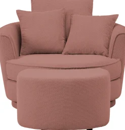 Home affaire Drehsessel »MAISIE Webvelours, Love Seat XXL Lese-Sessel, Big-Sessel mit Hocker,« 2 Stk. tlg. Set in MEGA CORD und Web-Velours, drehbar 360 Grad