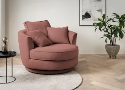 Home affaire Drehsessel »MAISIE Webvelours, Love Seat XXL, Lese-Sessel BIG-« Sessel in MEGA CORD u. Web-Velours, 360 Grad drehbar