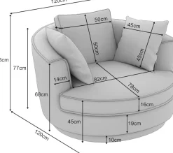 Home affaire Drehsessel »MAISIE Webvelours, Love Seat XXL, Lese-Sessel BIG-« Sessel in MEGA CORD u. Web-Velours, 360 Grad drehbar