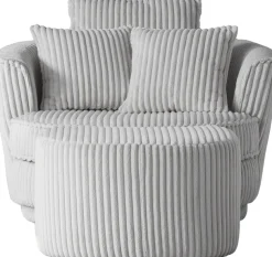 Home affaire Drehsessel »MAISIE Cord, Love Seat XXL Lese-Sessel, Big-Sessel mit Hocker,« 2 Stk. tlg. Set in MEGA CORD und Web-Velours, drehbar 360 Grad