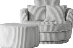 Home affaire Drehsessel »MAISIE Cord, Love Seat XXL Lese-Sessel, Big-Sessel mit Hocker,« 2 Stk. tlg. Set in MEGA CORD und Web-Velours, drehbar 360 Grad