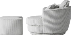 Home affaire Drehsessel »MAISIE Cord, Love Seat XXL Lese-Sessel, Big-Sessel mit Hocker,« 2 Stk. tlg. Set in MEGA CORD und Web-Velours, drehbar 360 Grad