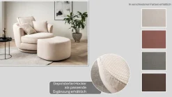 Home affaire Drehsessel »MAISIE Webvelours, Lese-Sessel, Love Seat,« trendige Stoffe MEGA CORD und Web-Velours, 360 Grad drehbar