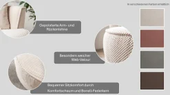 Home affaire Drehsessel »MAISIE Webvelours, Lese-Sessel, Love Seat,« trendige Stoffe MEGA CORD und Web-Velours, 360 Grad drehbar