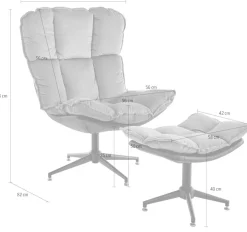 Home affaire Drehsessel »Seet, Polstersessel mit Hocker,« 2 Stk. tlg. 360° drehbar, Relaxsessel inkl. Hocker