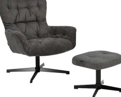 Home affaire Drehsessel »VERGAS Ohrensessel mit Hocker im Set« Relaxsessel mit 360-Grad-Drehfunktion u. Hocker, Web-Stoff