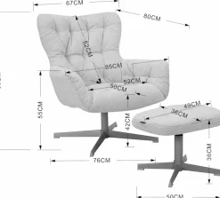 Home affaire Drehsessel »VERGAS Ohrensessel mit Hocker im Set« Relaxsessel mit 360-Grad-Drehfunktion u. Hocker, Web-Stoff
