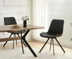 Home affaire Drehstuhl »INUVIK, 2er Set, mit Metallgestell in matt schwarz« (Set) 2 Stk.in verschiedenen Farben, Belsatbarkeit pro Stuhl 120 kg